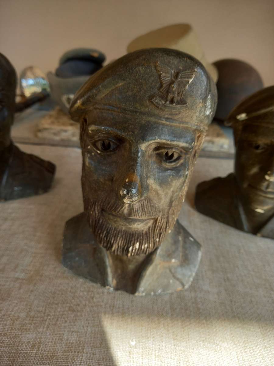3 Rhodesian Soapstone busts