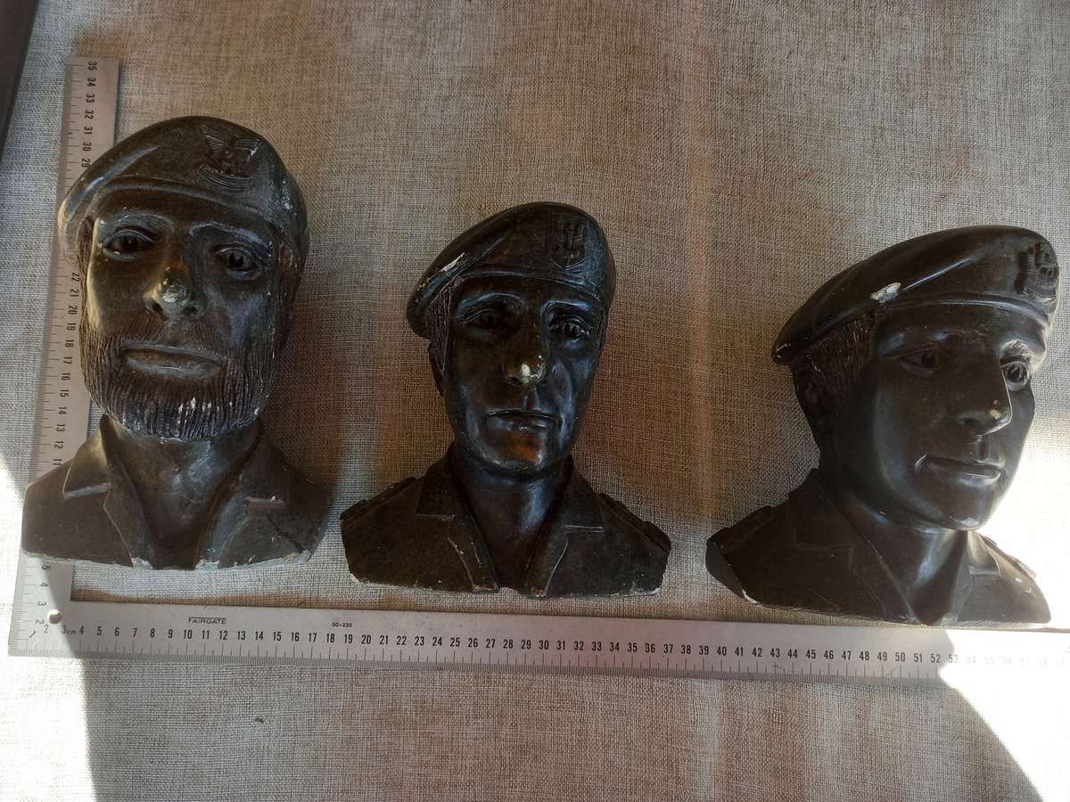 3 Rhodesian Soapstone busts