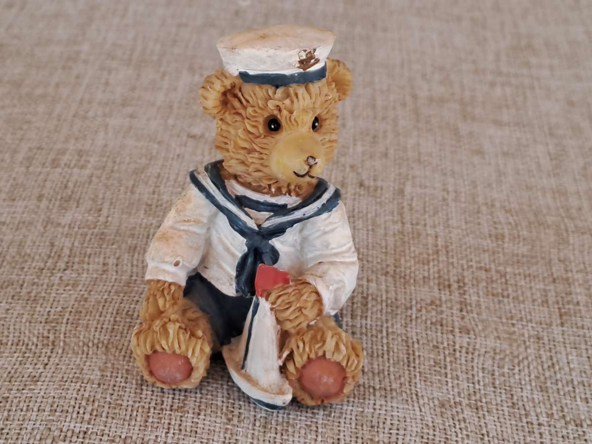 Maritime Teddy Bear with Sail Boat