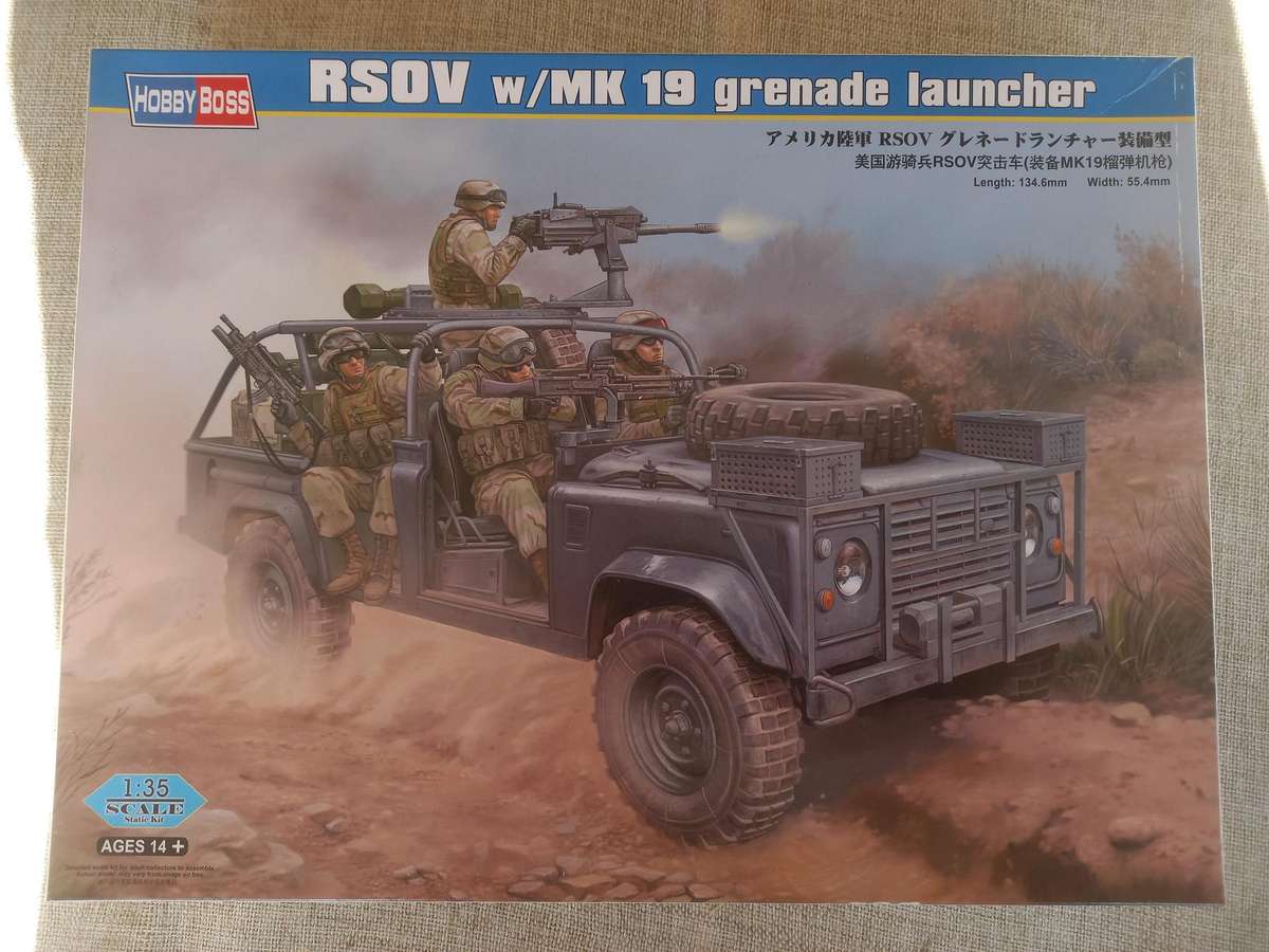 Ranger Special Operations Vehicle RSOV w/MK 19 grenade launcher 1/35 scale - Hobby Boss