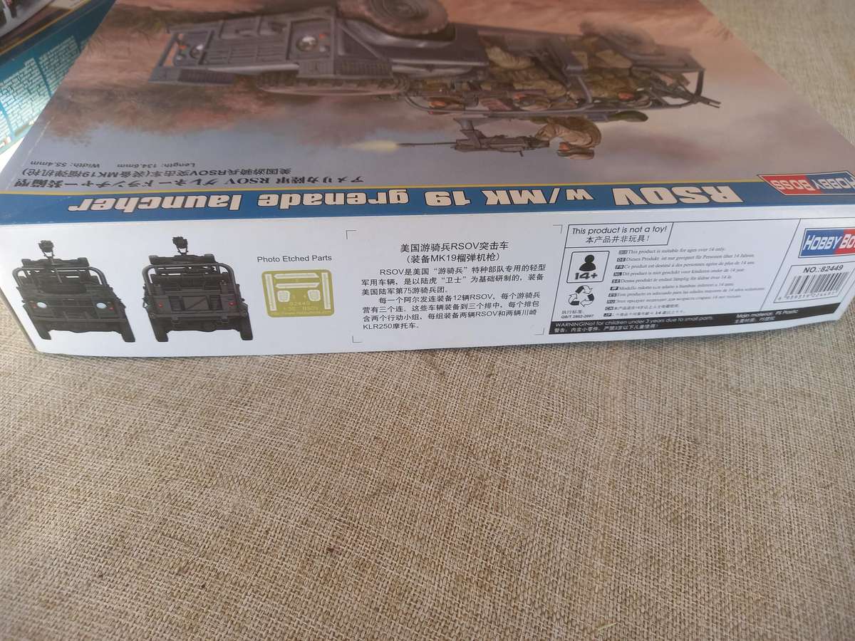 Ranger Special Operations Vehicle RSOV w/MK 19 grenade launcher 1/35 scale - Hobby Boss