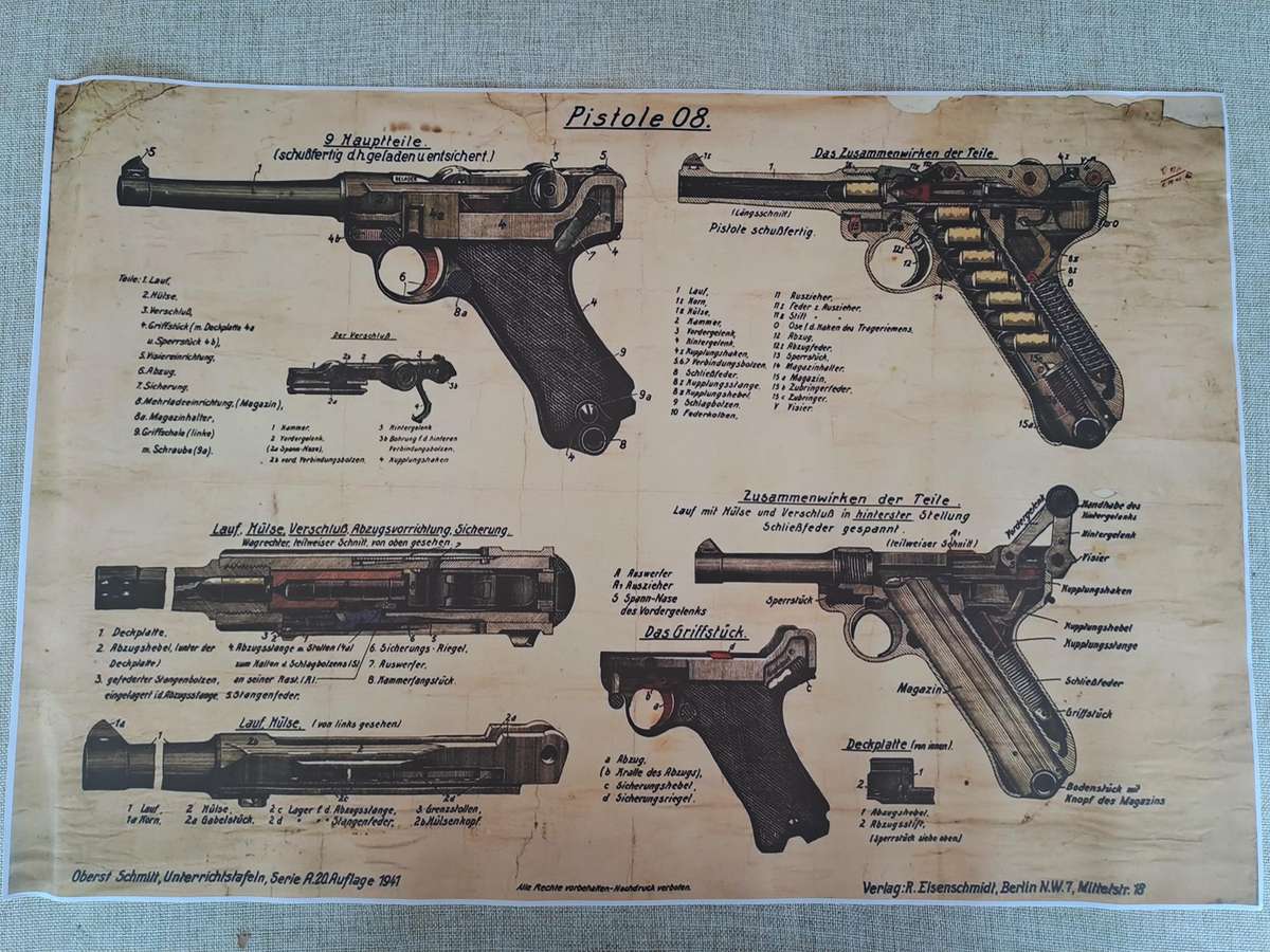 Pistole 08 WWII Luger Pistol Poster