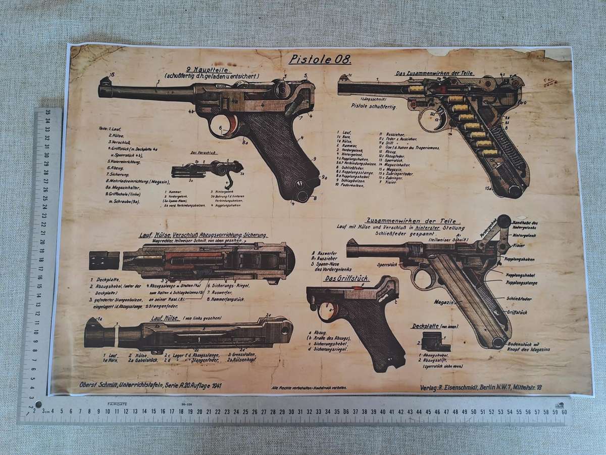 Pistole 08 WWII Luger Pistol Poster