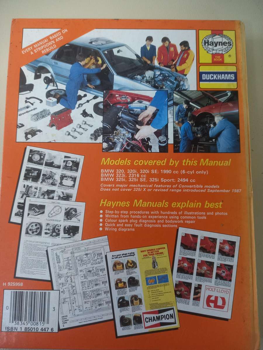 BMW 320, 320I, 323i and 325i - Haynes - Owners Workshop Manual