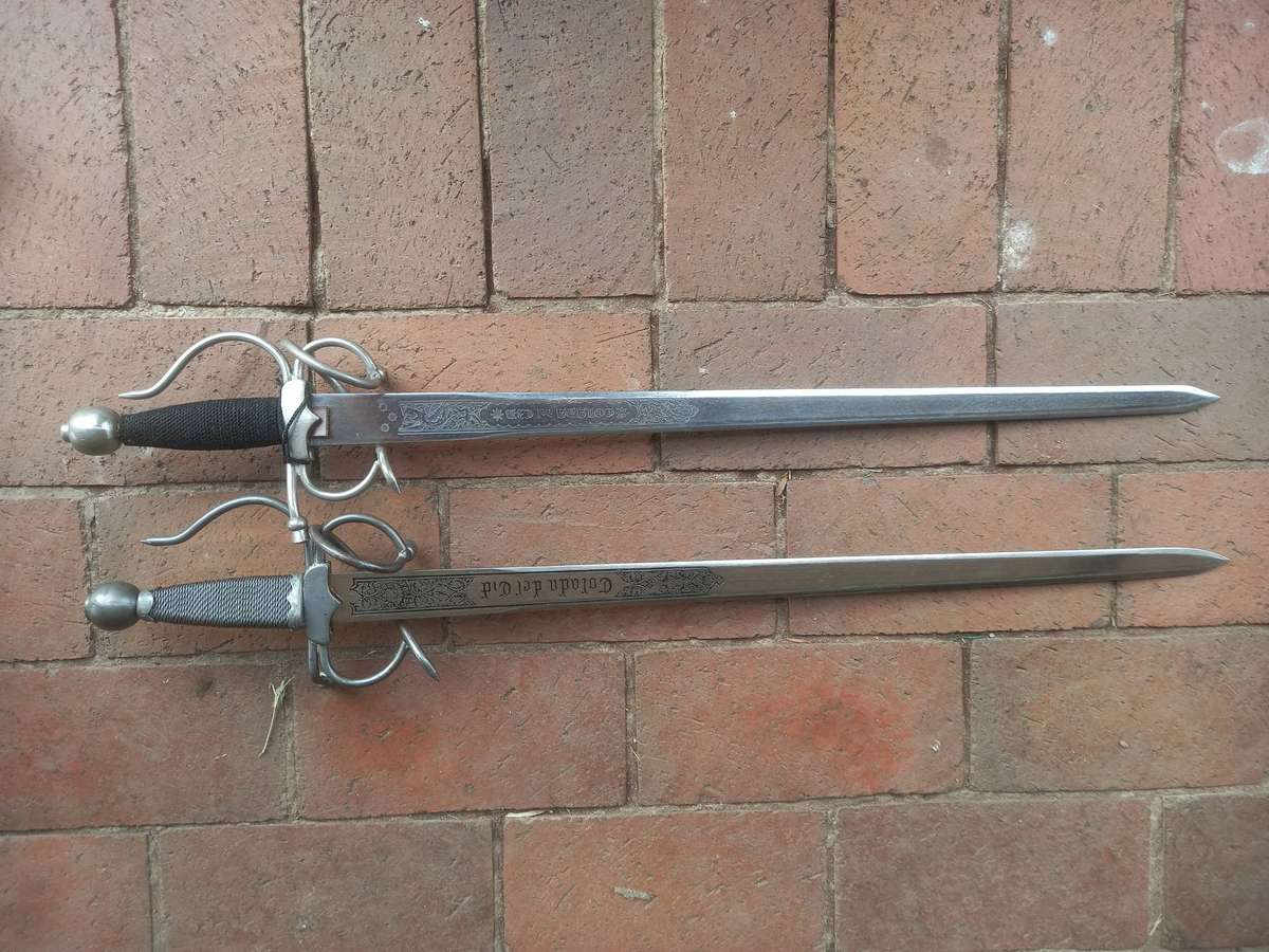 Pair of Colada Del Cid Swords from Toledo Spain