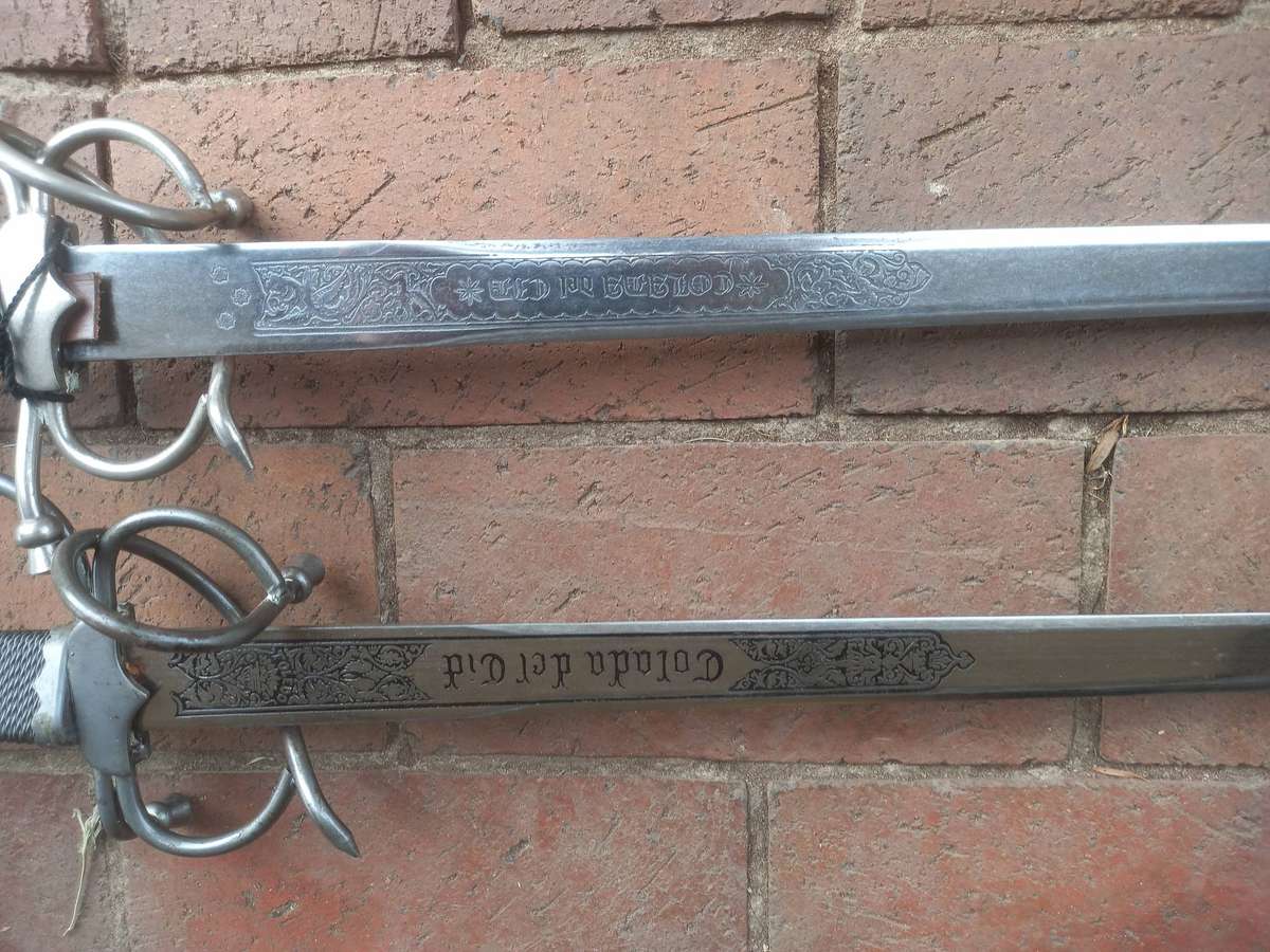 Pair of Colada Del Cid Swords from Toledo Spain