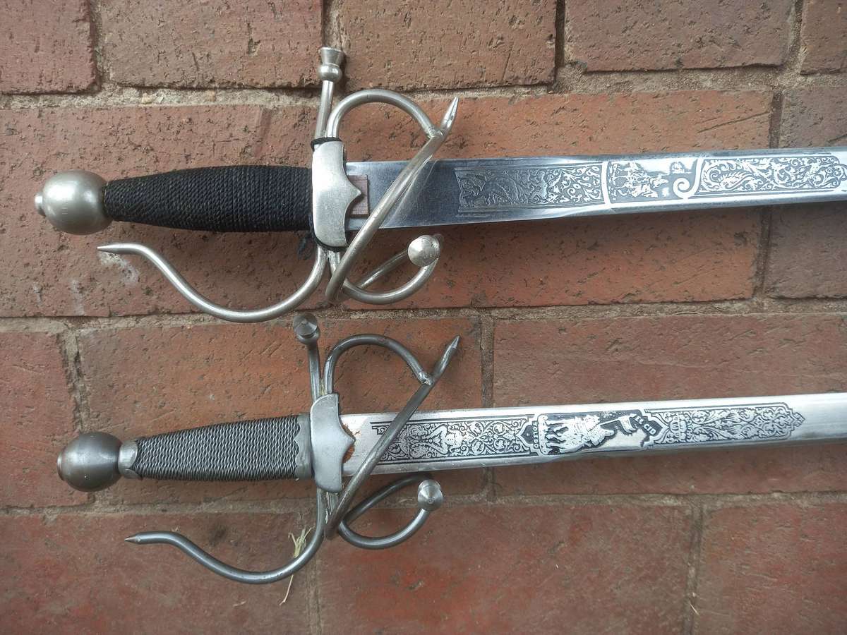Pair of Colada Del Cid Swords from Toledo Spain