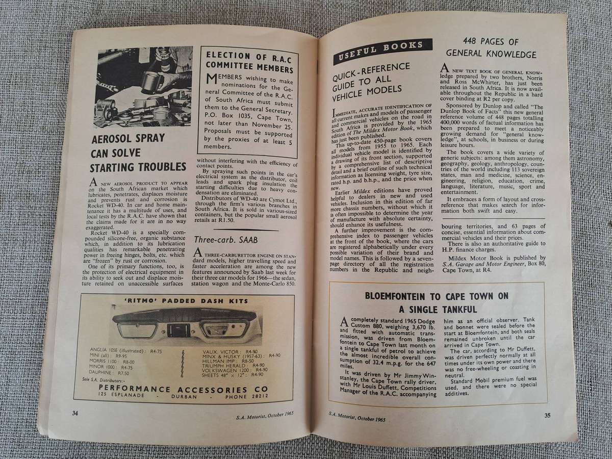 South African Motorist Journal October 1965