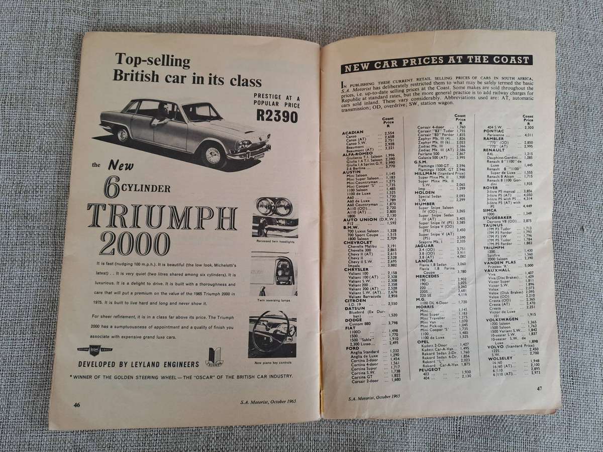 South African Motorist Journal October 1965