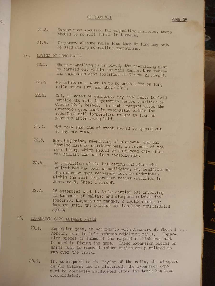 Rhodesia Railways - Permanent Way Handbook - 1972