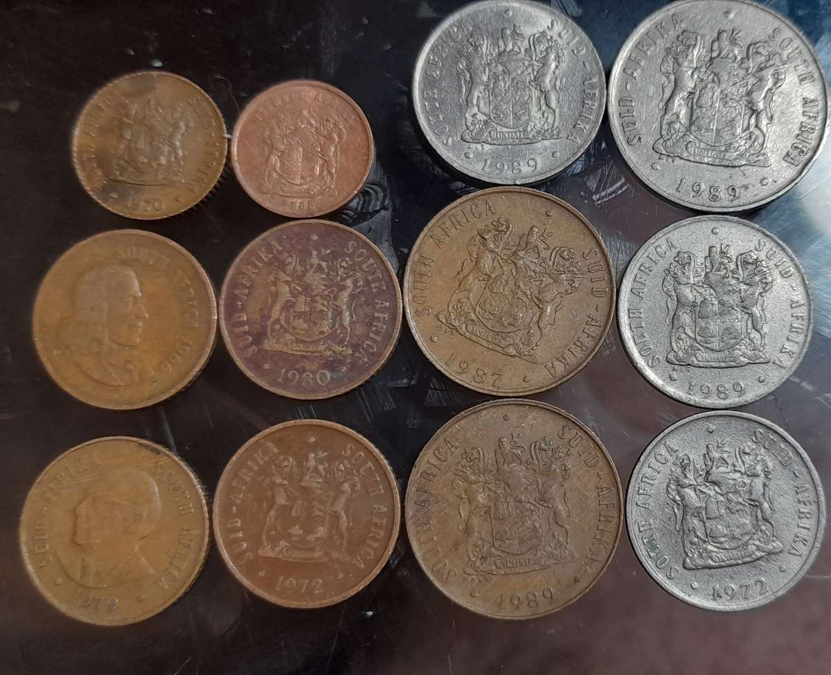 South African Mix Coins x12  all used