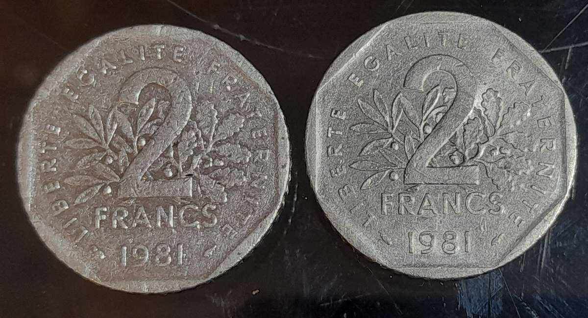 France 1981 x 2 coins  used