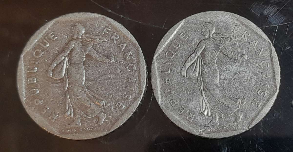 France 1981 x 2 coins  used