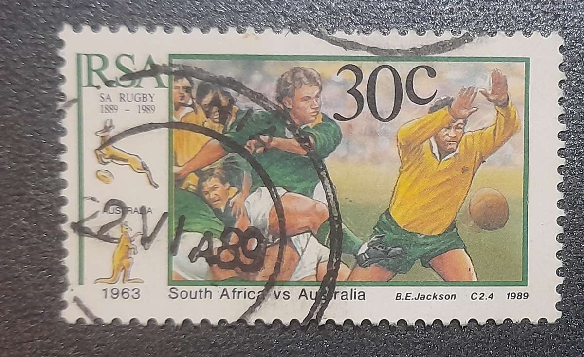 South Africa  Rugby  1889 - 1989  30c Stamp