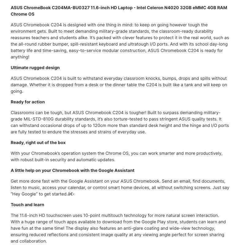 On Special - Like New Asus Chromebook Laptop