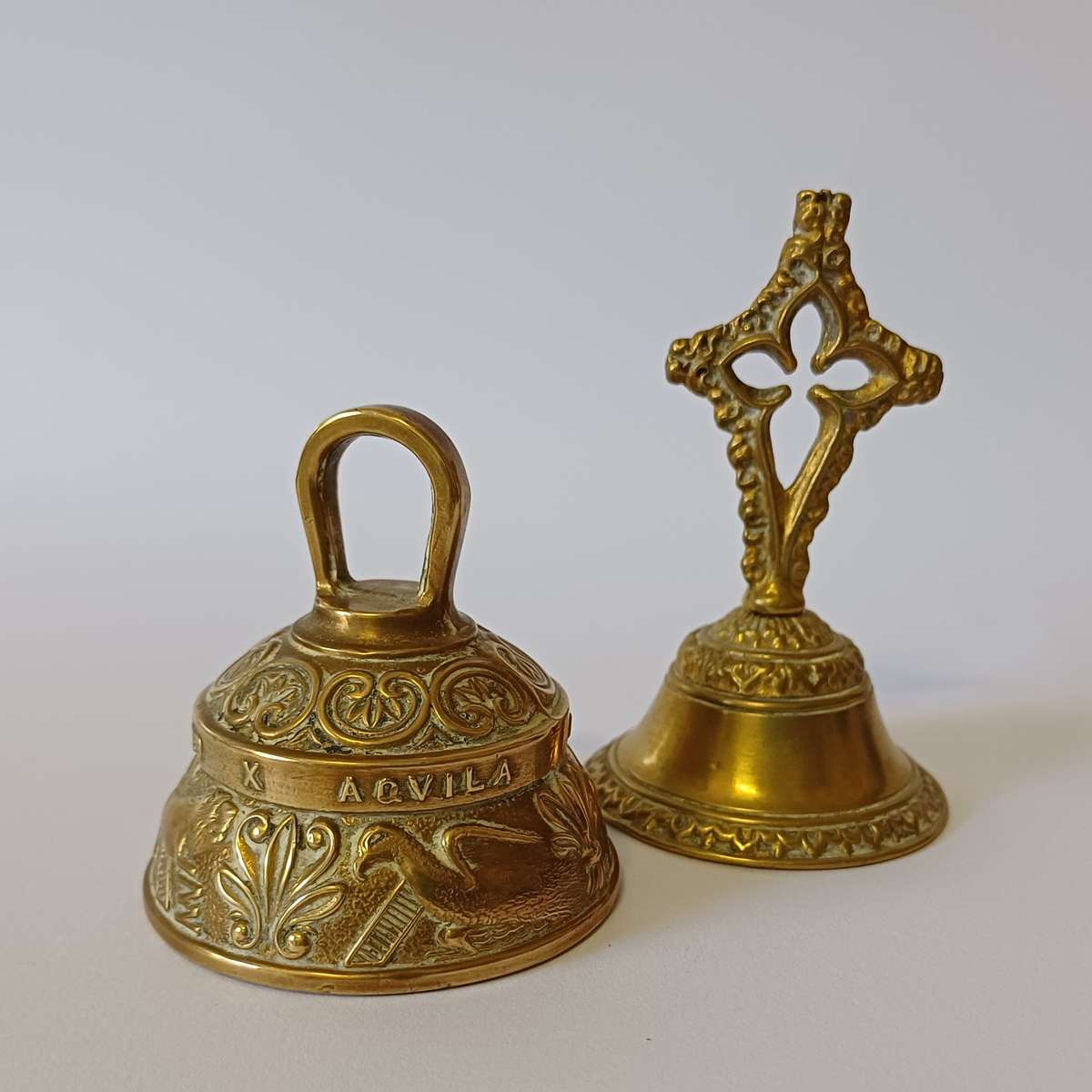 two small brass bells