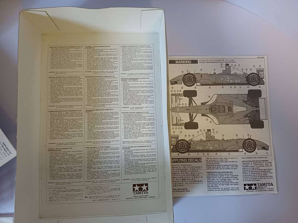 Tamiya 1/20 Ferrari F2001 Model Kit - Michael Schumacher's 2001 F1 Car