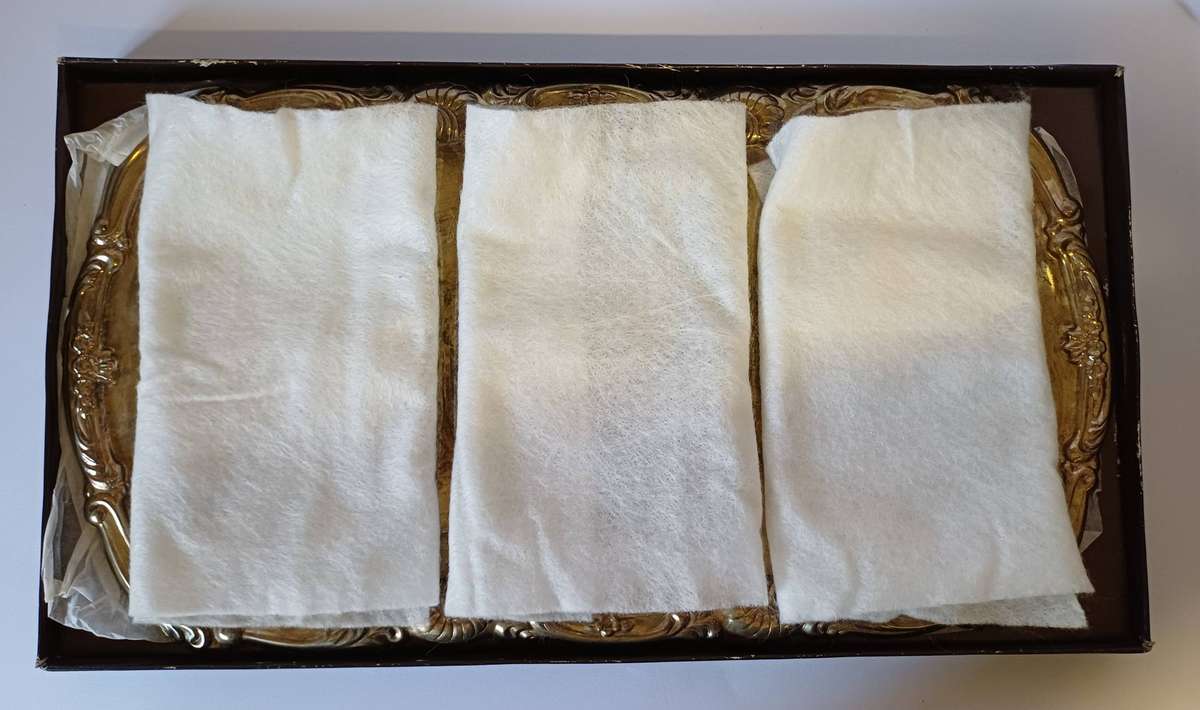 Vintage Silver Plated Serving Tray with Glass Inserts - L'argenterie