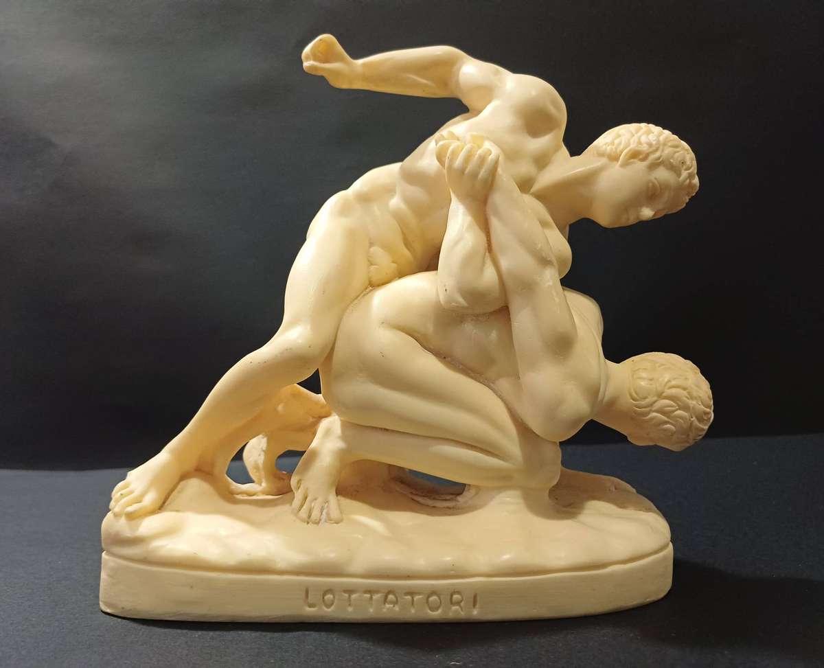 The Wrestlers "Lottatori" Statuette replica made in Italy from marble/resin compound