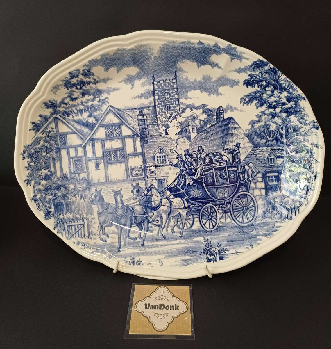 Oxford Vitramik Porcelain Serving Platter - "Coaching Scene"