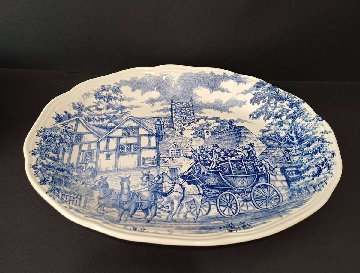 Oxford Vitramik Porcelain Serving Platter - "Coaching Scene"