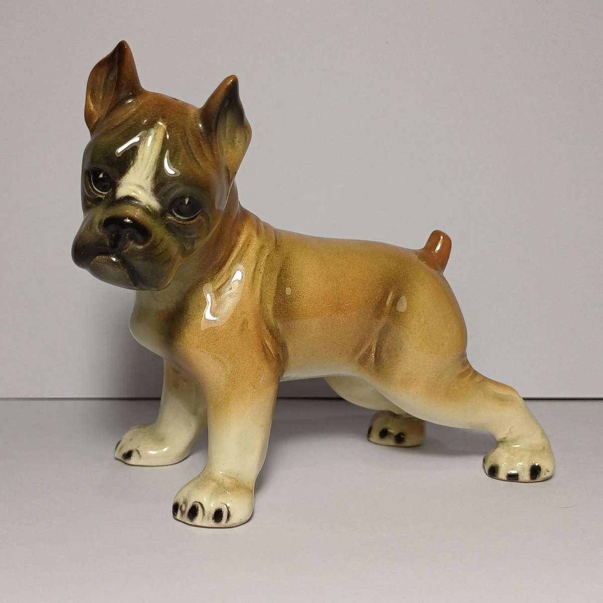 West German Cortendorf Porcelain Boxer Puppy Figurine