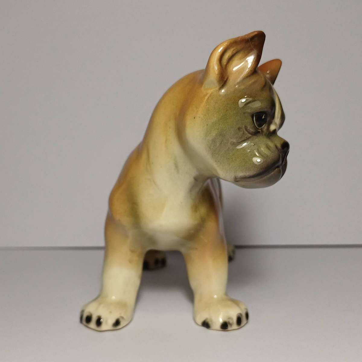 West German Cortendorf Porcelain Boxer Puppy Figurine