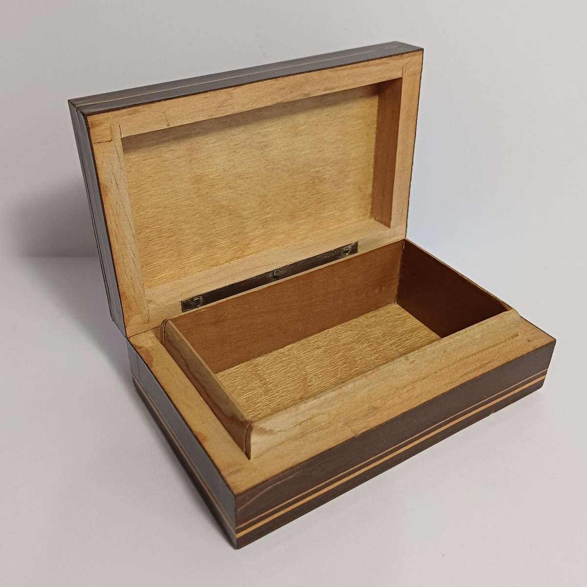 Italian Marquetry Wood Box - Flat Lid Cigarette/Trinket box