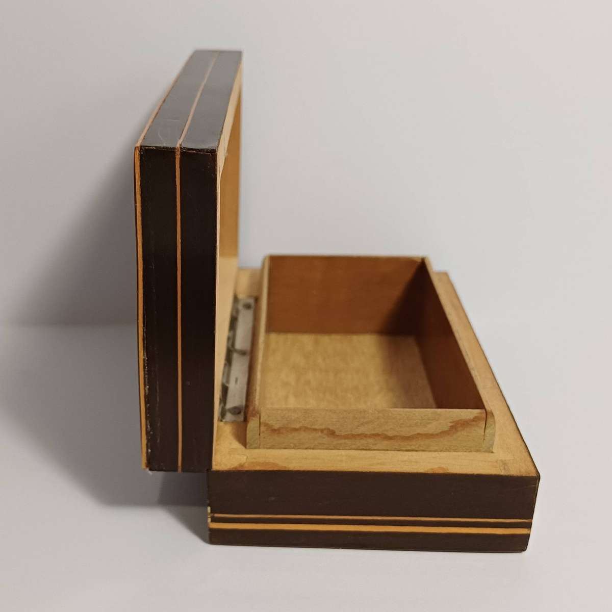 Italian Marquetry Wood Box - Flat Lid Cigarette/Trinket box