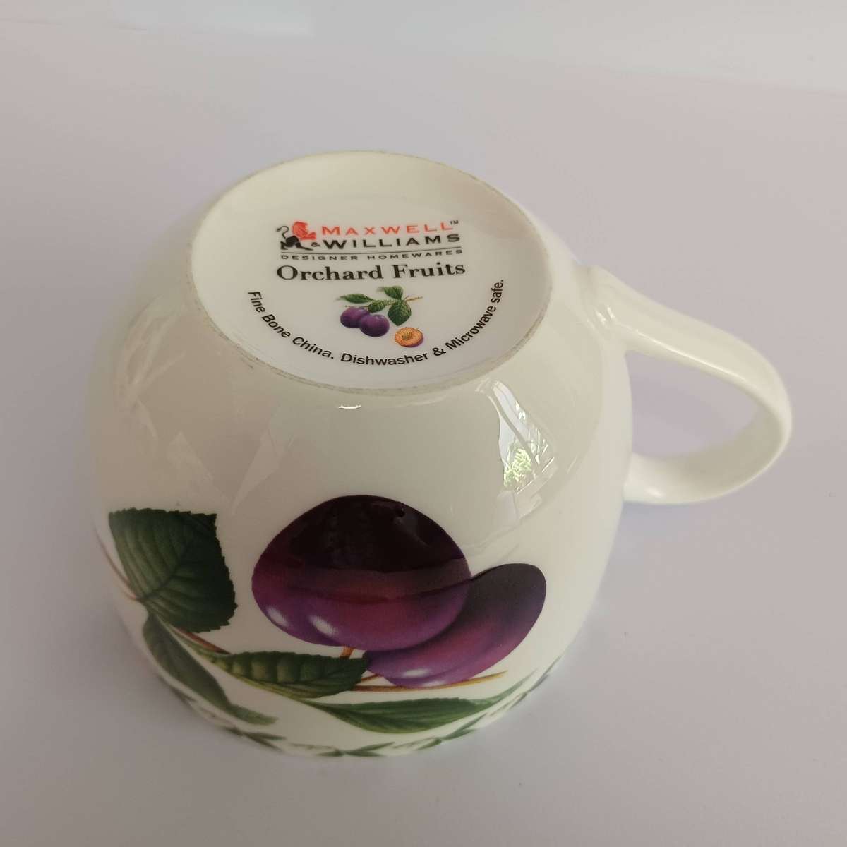Vintage Maxwell & Williams Orchard Fruits Tea/Coffee Cup & Saucer - Plum Design - Excellent Cond.