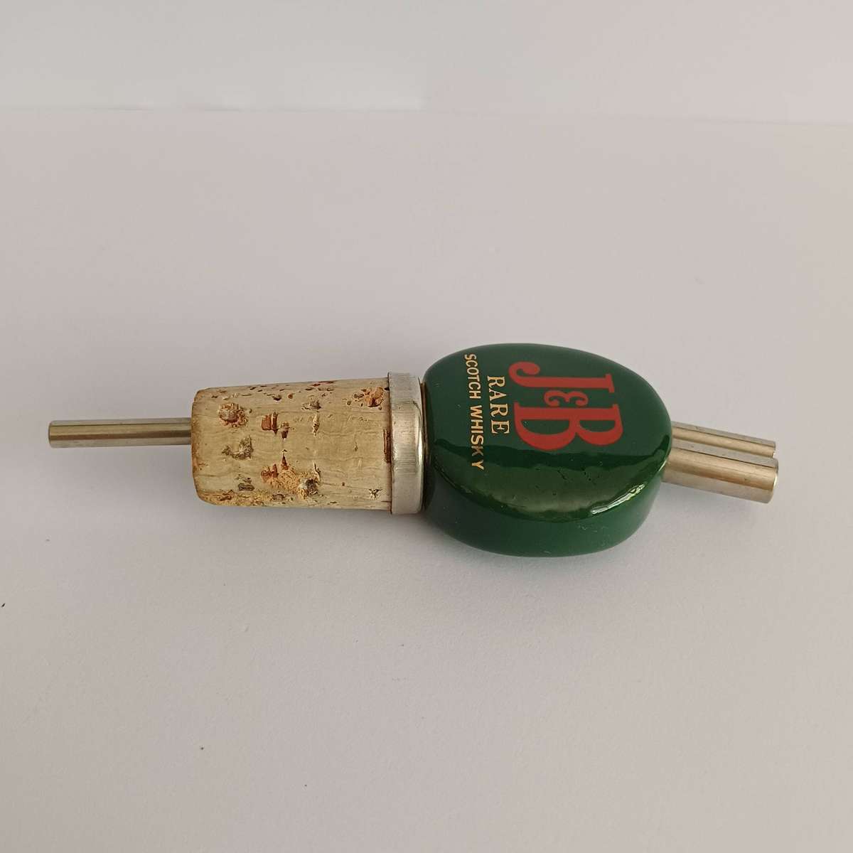 1960's OLD ADVERTISING PORCELAIN J&B SCOTCH WHISKY STOPPER POURER ENGLAND