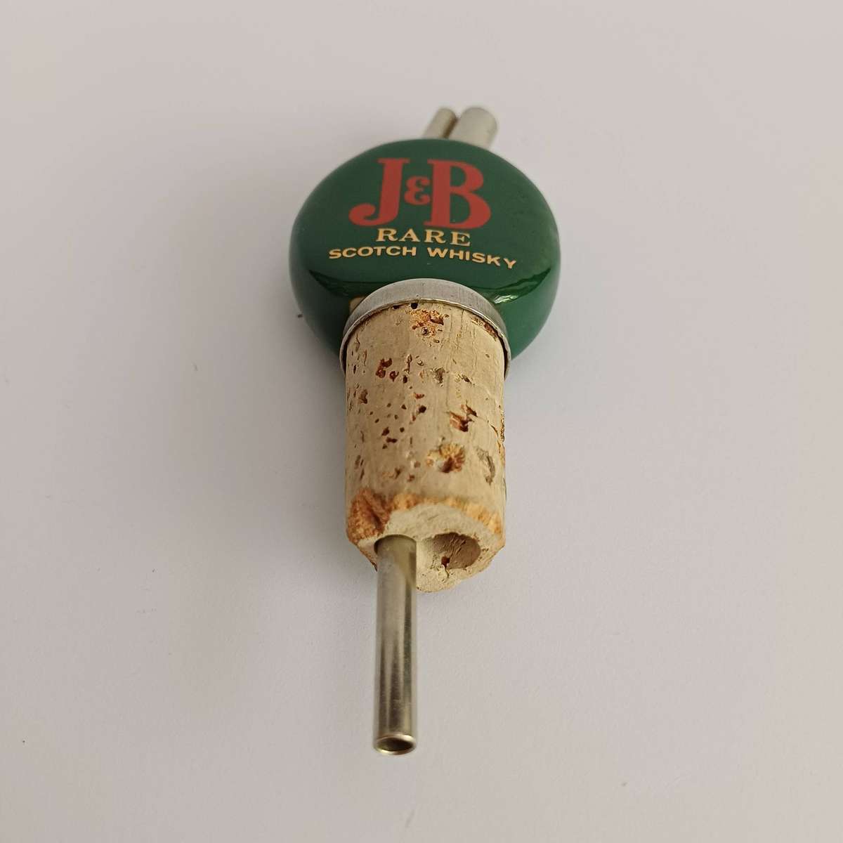 1960's OLD ADVERTISING PORCELAIN J&B SCOTCH WHISKY STOPPER POURER ENGLAND