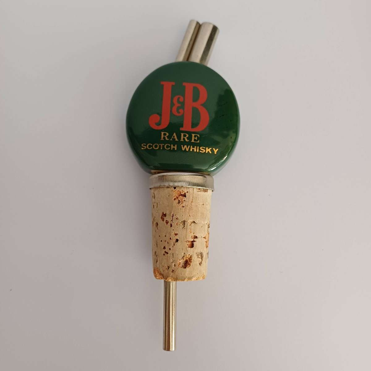 1960's OLD ADVERTISING PORCELAIN J&B SCOTCH WHISKY STOPPER POURER ENGLAND