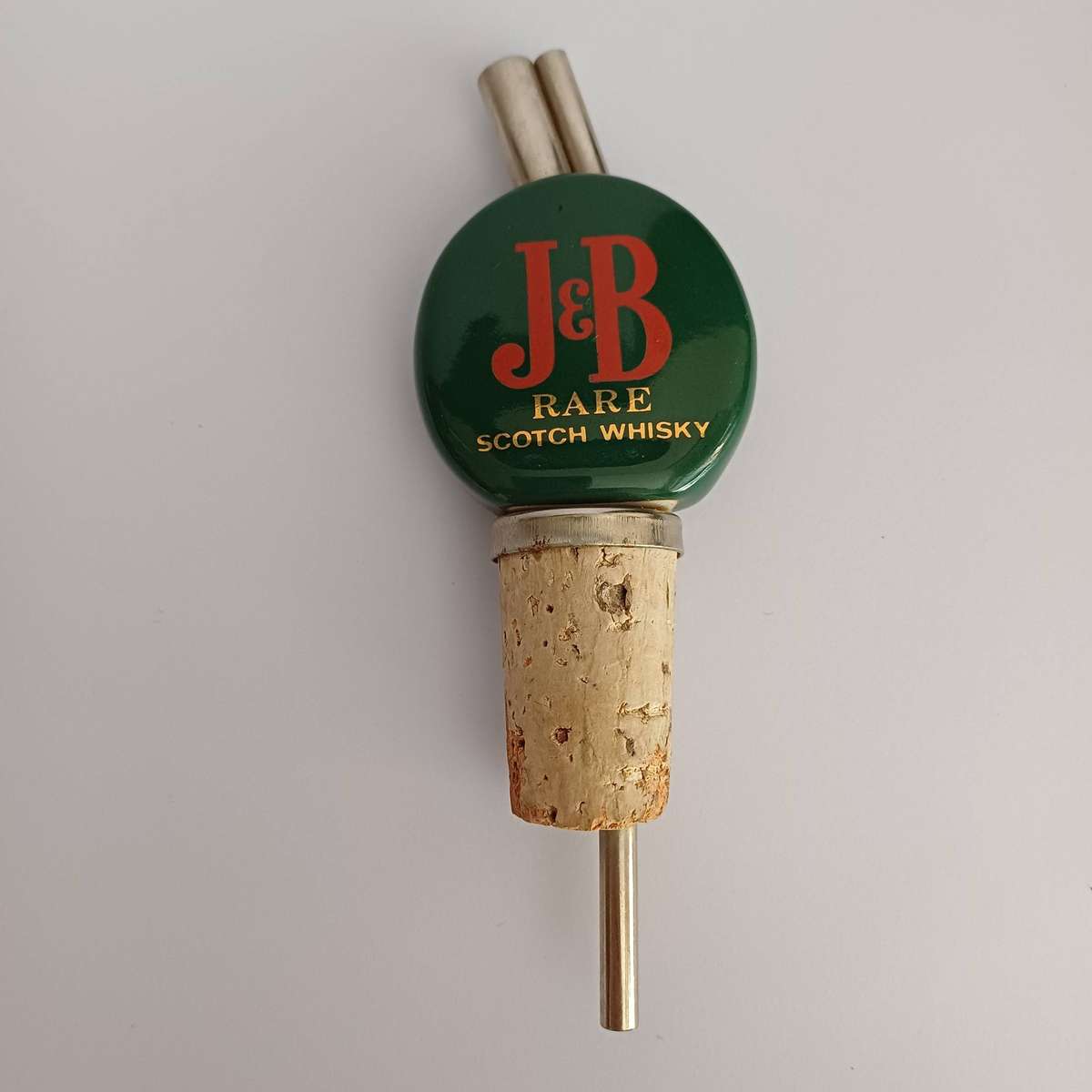 1960's OLD ADVERTISING PORCELAIN J&B SCOTCH WHISKY STOPPER POURER ENGLAND