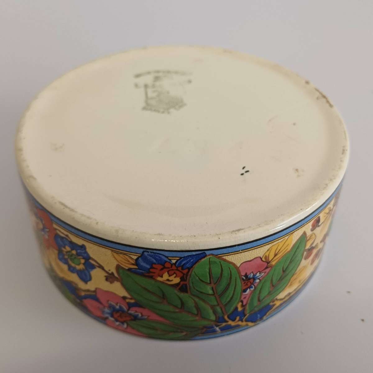 Antique Lancaster & Sons (Hanley) Shallow Jam/Honey Pot with EPNS Lid - c. 1920s Art Deco