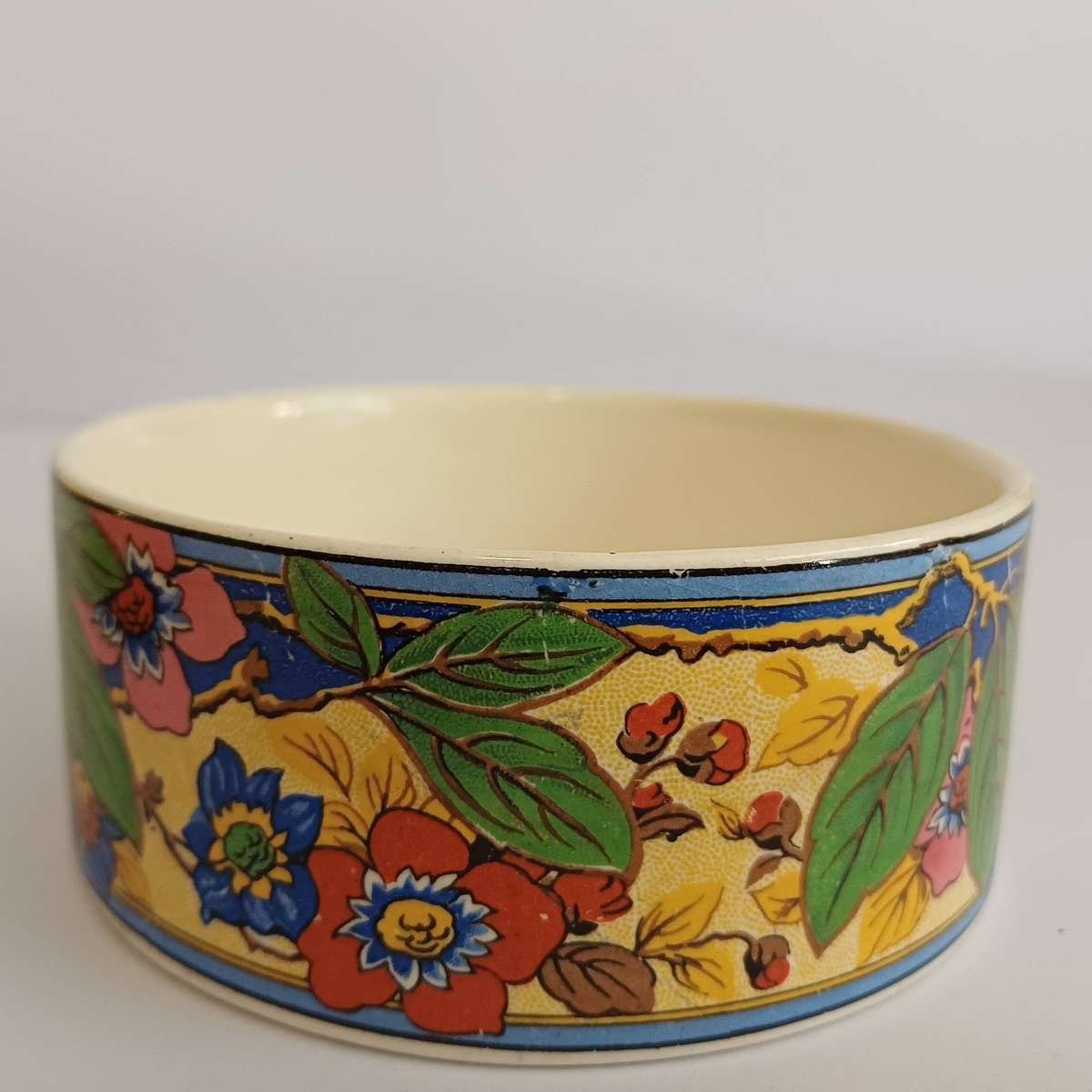 Antique Lancaster & Sons (Hanley) Shallow Jam/Honey Pot with EPNS Lid - c. 1920s Art Deco