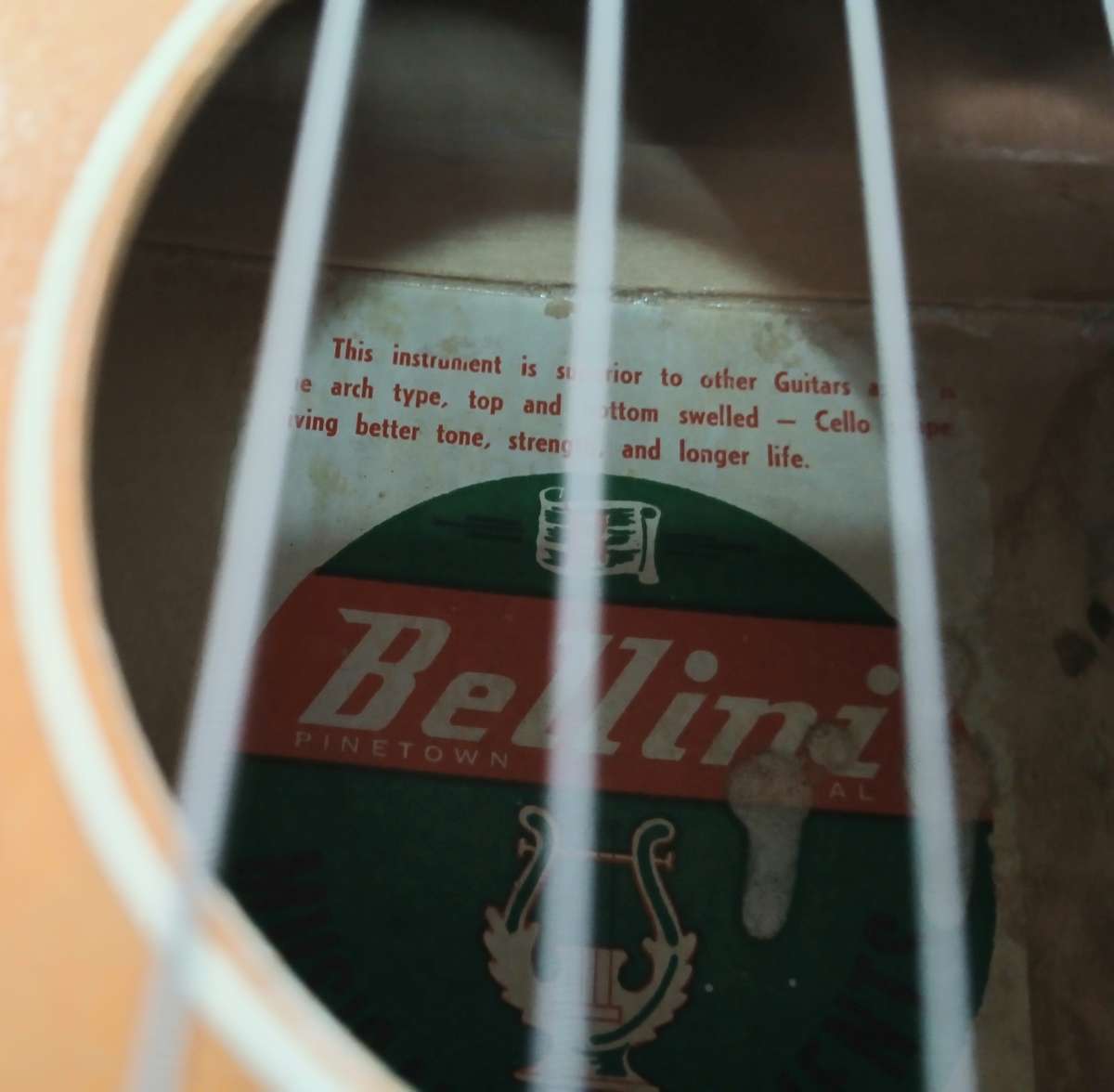 Bellini Special arch top acoustic Guitar 1950's to early 1960's made in Pinetown.