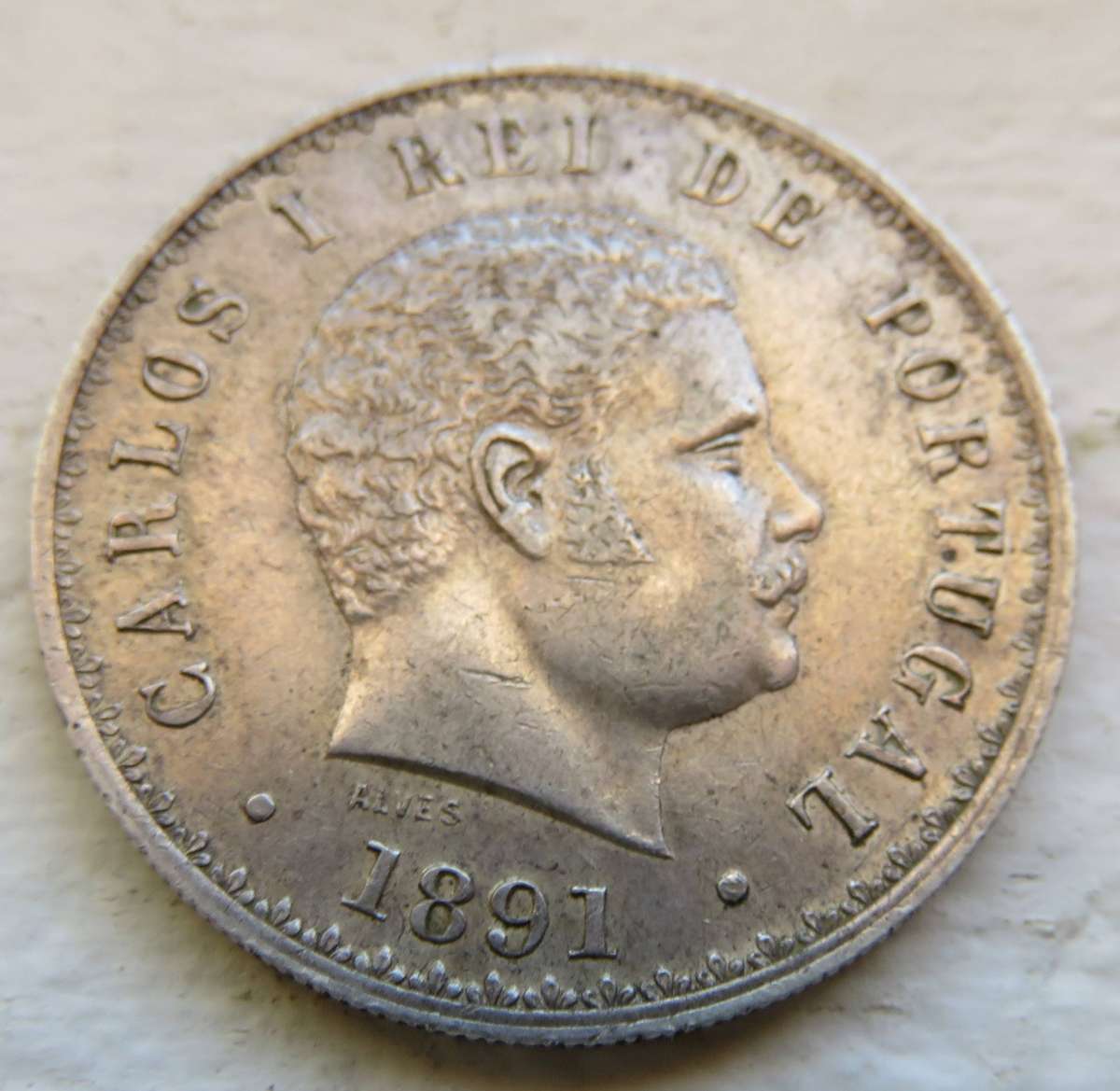 1891 500 Portugal  REIS silver..917 purity coin