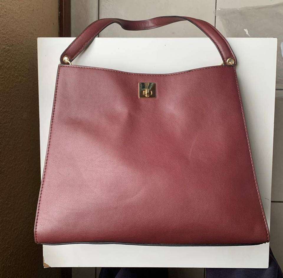 Burgundy Multi-Compartment Work Tote