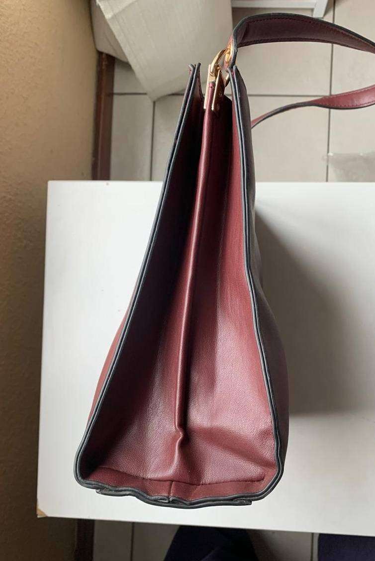 Burgundy Multi-Compartment Work Tote