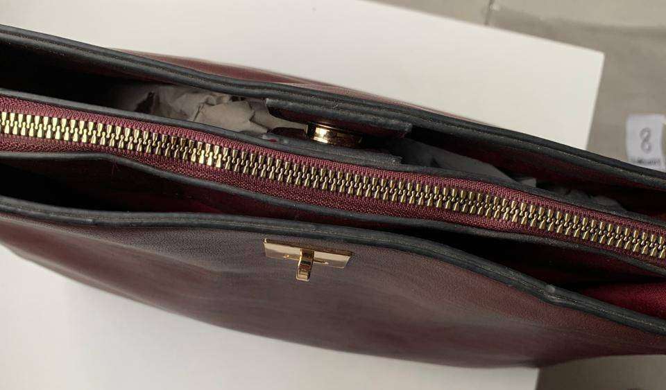Burgundy Multi-Compartment Work Tote