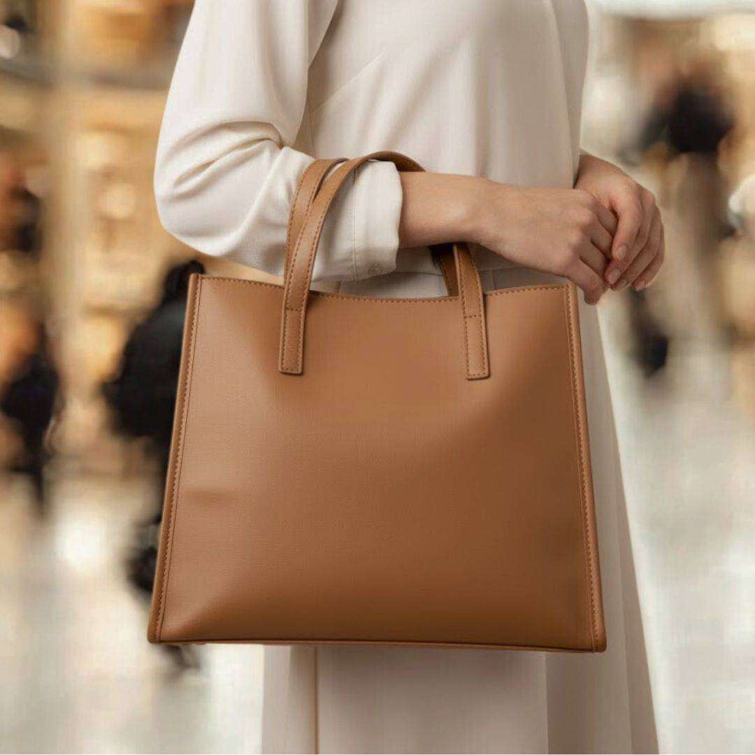 Simple & Structured Tan Tote Bag