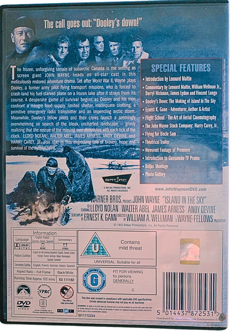 Island in the Sky DVD Classic Movie John Wayne