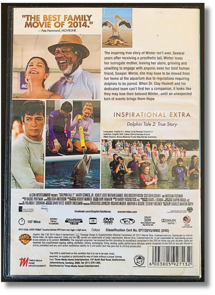 Dolphin Tale 2 DVD (Morgan Freeman, Ashley Judd)