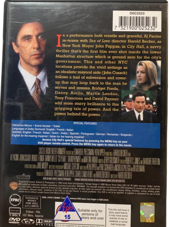 City Hall DVD (Al Pacino , John Cusack)