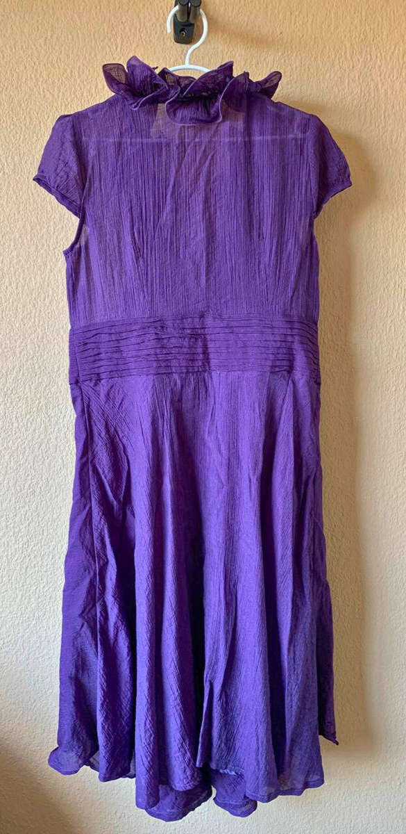 Purple Whisper Slit Dress Lined Size 36/38