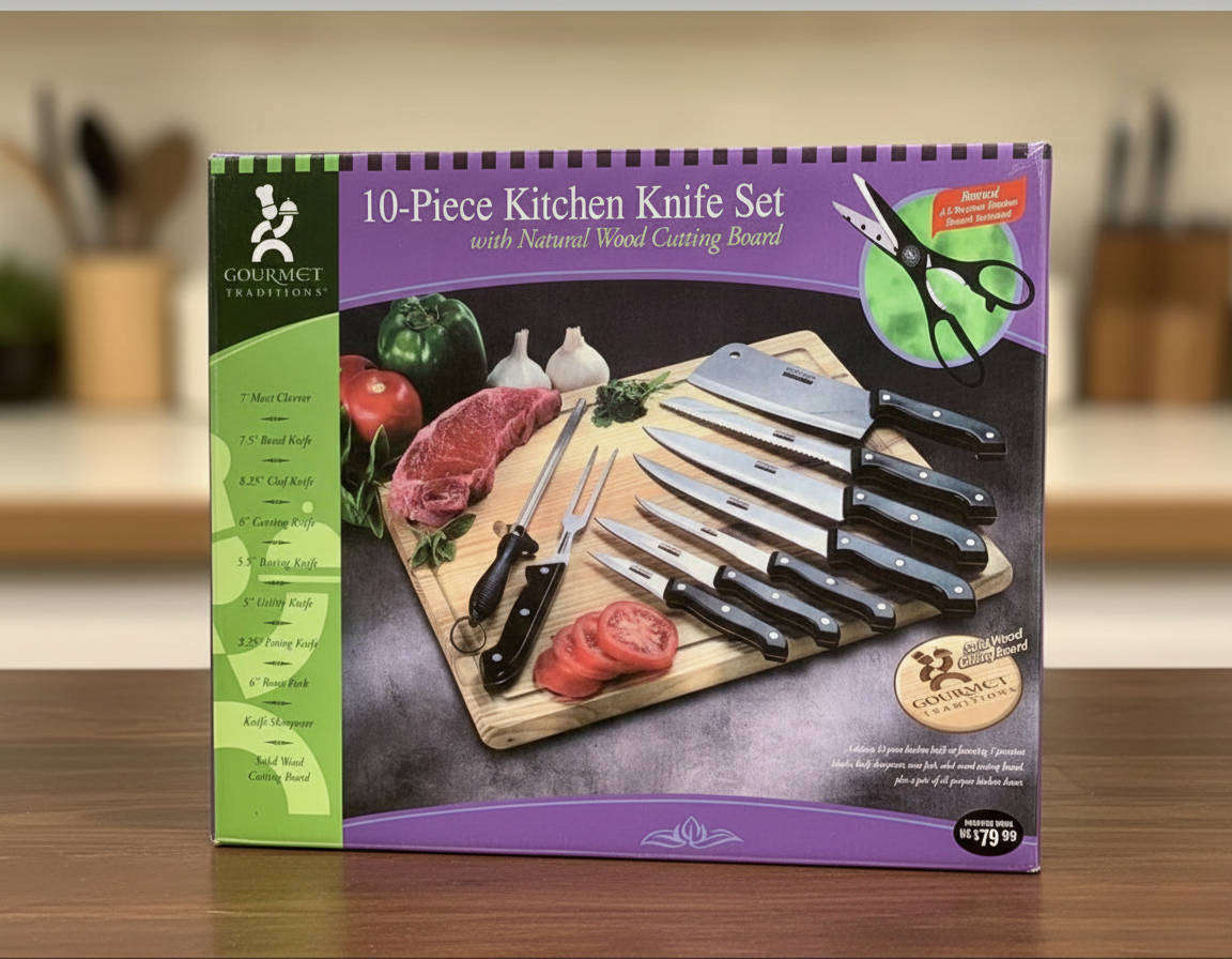 Brand new Gourmet Traditions 10-Piece Kitchen Knife Set