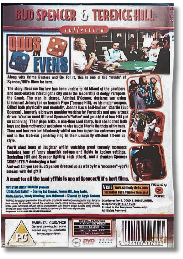Odds and Evens (Gambling for High Stakes) - Bud Spencer & Terence Hill - DVD
