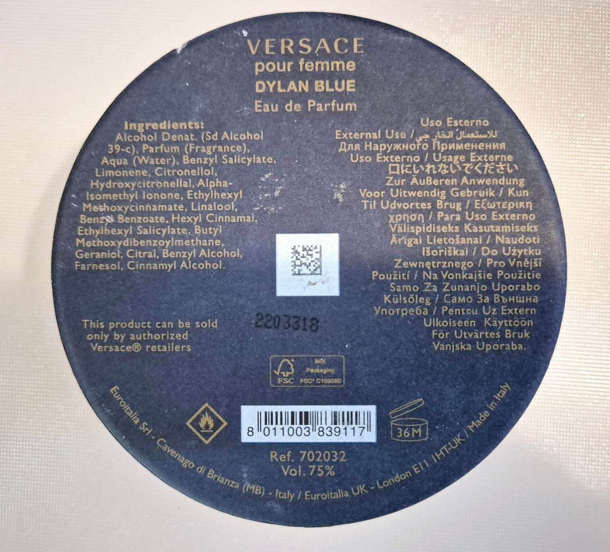 Versace Pour Femme Dylan Blue Perfume Spray for WOMEN