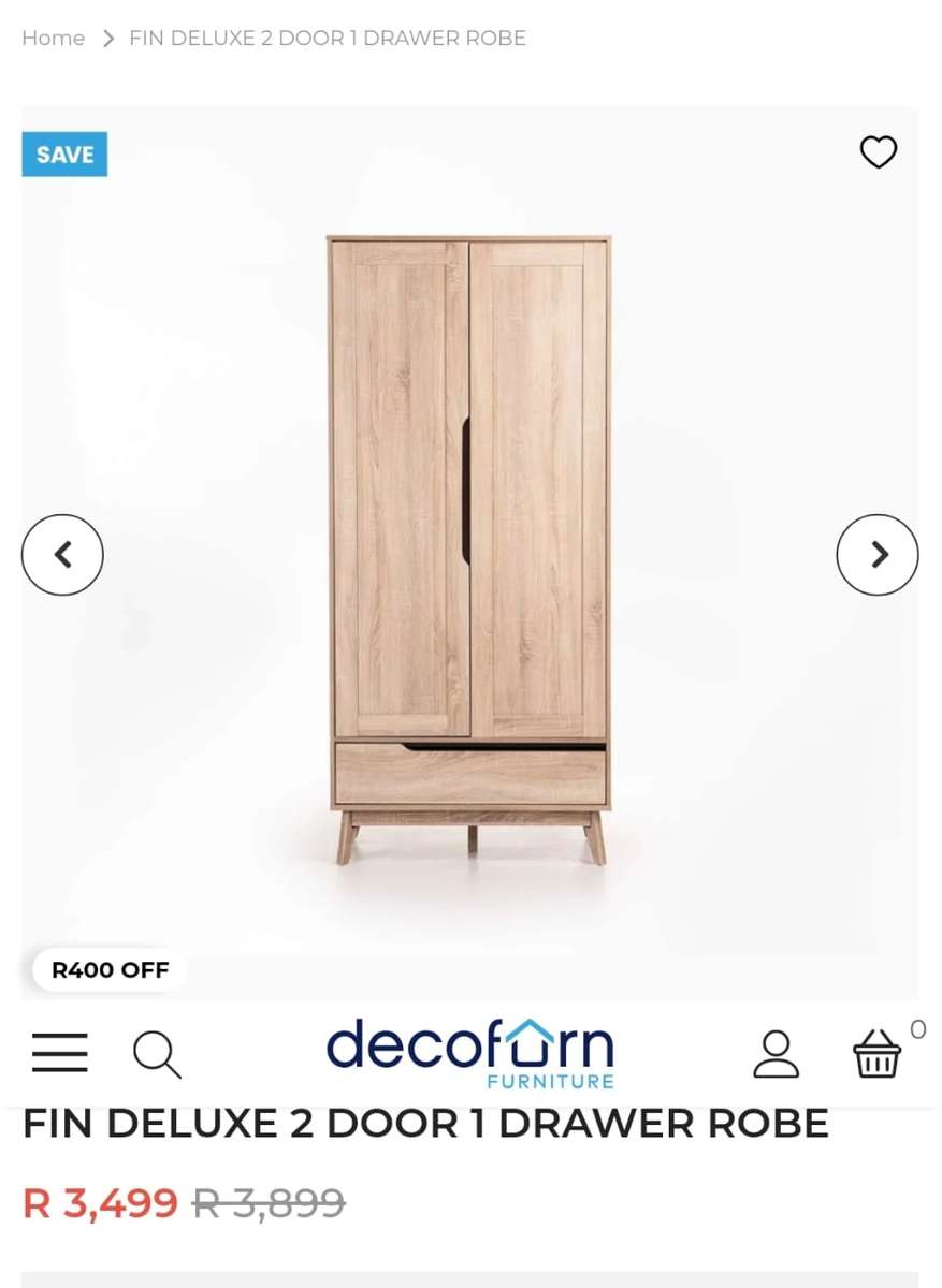 2 DOOR OAK WARDROBE